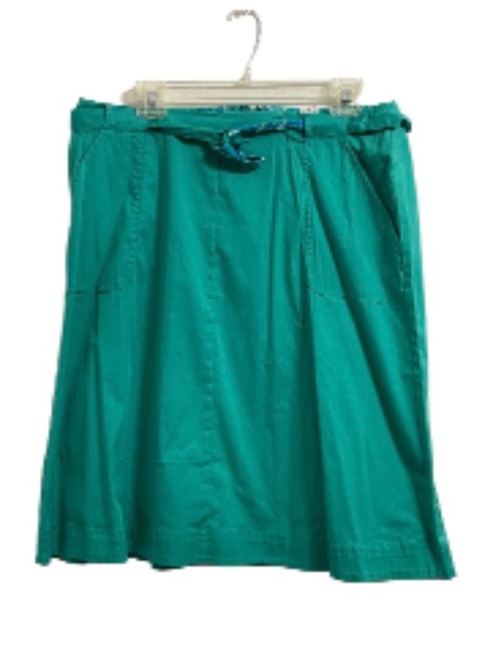 NWT VTG Kim Rogers Women's Shade of Green A-Line Skirt with Tie Waist Sz 16
